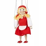 Medinė lėlė marionetė &bdquo;Raudonkepuraitė&ldquo;, 20 cm