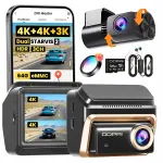 Vaizdo registratorius DDPAI Z90 Master 4K su galine kamera, laidų jungtimi ir 128 GB atmintimi