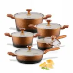 Puodų ir keptuvių rinkinys Starke Pro Texture Copper, 10 dalių, indukcijai, 16/20/24/28 cm