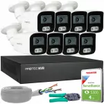 Stebėjimo kamera rinkinys, 8 IP, 8MP, PoE, su mikrofonu, žmogaus aptikimu, HDD