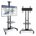 Mobilus grindinis TV stovas, tinkantis 32&ndash;86" pasukamiems televizoriams