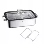 Garų puodas WMF Vitalis 6,5 l, nerūdijančio plieno, su dangčiu, 41x27x10 cm