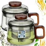 Stiklinė arbatos puodelių su sieteliu rinkinys, 240 ml, 2 vnt.