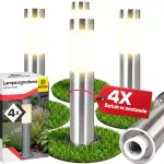 Lauko LED stulpelis GARDEN, E27, 45 cm, sidabrinis, apvalus, 4 vnt.