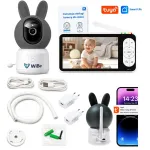 Vaizdo kūdikio stebėjimo kamera WiBe, 5", 1080P, WiFi, 5000mAh