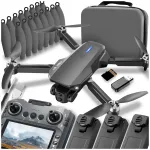 Dronas su nuotolinio valdymo pultu, 2 kameromis, WiFi, 3 akumuliatoriai, 300 m nuotolis, brushless variklis, 130 g