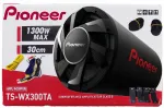 Aktyvus žemų dažnių garsiakalbis PIONEER, 1300W, su stiprintuvu ir laidais