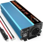 Įtampos keitiklis FLAMEZUM 1000 W, 12 V į 230 V, grynoji sinusinė banga, 2 x USB