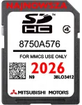 SD atminties kortelė žemėlapiams Mitsubishi MMCS W-18 2026, Outlander, ASX, Pajero, Lancer, Europa