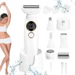 Moteri&scaron;kas kūno ir bikinio zonos skustuvas, &scaron;velnus, įkraunamas USB