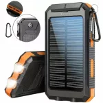 Ne&scaron;iojama saulės baterija 26800 mAh su 2 USB, žibintuvėliu ir 2 LED lemputėmis