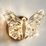 Sieninis &scaron;viestuvas Golden Butterfly, 5 W, modernus, su kristalais