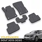 Automobilio guminių kilimėlių komplektas Volkswagen Golf 7 2012&ndash;2020, pilki, Prime EVA