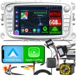Automobilio radijo imtuvas FORD MONDEO MK4, FOCUS MK2/MK3, GALAXY, CarPlay, Android, 6 GB