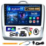 Multimedijos grotuvas FORD FOCUS 2004&ndash;2010, 9", Android 15, 4+64 GB, CarPlay, WiFi, AHD kamera