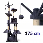 Katės draskyklė 175 cm su gultu, nameliu, hamaku ir sizaliniu žaislu