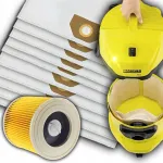 Sintetiniai dulkių siurblio mai&scaron;eliai su filtru Karcher WD3, SE4001, 10 vnt.