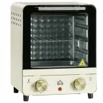 Mini orkaitė HOMCOM 15 l, reguliuojama kepimo skarda ir grotelės, 1000 W, kreminė