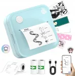 Mini mėlynas Bluetooth lipdukų spausdintuvas namams