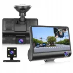 Automobilinė vaizdo registratorius su 3 Full HD kameromis ir galinio vaizdo kamera