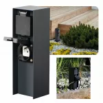 Sodo stulpelis Kanlux Dasto su 2 lizdais, antracito spalvos, IP44, 23 cm
