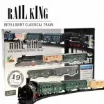 Elektrinis lokomotyvo žaislas su vagonais RAIL KING RC0355, valdomas pultu
