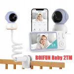 Vaizdo kūdikio stebėjimo kamera su WiFi, 2K rai&scaron;ka, pasukama, 5" LCD ekranas, 4x priartinimas