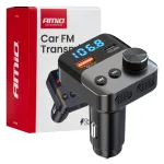 Automobilinis &bdquo;Bluetooth&ldquo; FM siųstuvas AMIO-04647, 1&times;USB-A, 1&times;USB-C, 12V/24V