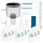 Vandens ąsotis Wessper 3 l su borosilikatiniu stiklu ir 10 filtru