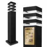 Lauko &scaron;viestuvas stovas LED E27, 80 cm, juodas