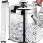 Ledo kibirėlis su dangteliu ir žnyplėmis, 1,3 l