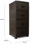 Komoda K2193 BRONZE su rataninėmis durelėmis, tinka voniai