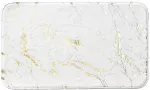 Vonios kilimėlis AQUAMARBRE, baltas, su auksinėmis marmuro detalėmis, mikropluo&scaron;tas