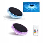 Plūduriuojančios baseino lempos, RGB, saulės energija, su nuotoliniu valdymu, IP68, 2 vnt.