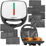Sumu&scaron;tinių keptuvė&ndash;grilis 5in1, vaflių, panini, tortilijų gaminimui, 1200 W