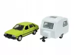 Modelinis automobilis Welly FSO Polonez 1500 MR78 su priekaba, žalias, 134