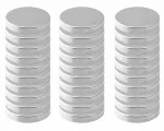 Neodimio cilindriniai magnetai 15x3 mm, 30 vnt., stiprūs