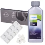 Espresso kavos aparato nukalkinimo skystis SAECO PHILIPS CA6700 250 ml ir riebalų &scaron;alinimo tabletės