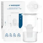 Vandens filtras ąsotis Wessper D4 BOROSILICATE MINI 2 l su 12 filtru