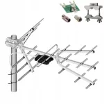 Kryptinė TV antena Dipol Tri Digit Mini, DVB-T2 UHF, 14 dBi, su simetrikliu