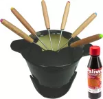 Ketaus fondiū rinkinys su kuru, 3 spalvos