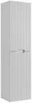 Pakabinama vonios spintelė, balta, 136 cm, grioveliuotos MDF durelės, 2 durys