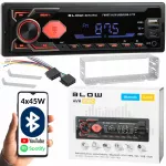 Automobilio radijas 1-DIN su Bluetooth, RDS, USB-C, AUX, RCA, SD, LCD, MP3 ir mikrofonu