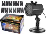 Kalėdinis LED lazerinis projektorius, 12 ra&scaron;tų, 6 W, žvaigždės, Kalėdų Senelis, snaigės