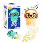 Interaktyvus &scaron;viečiantis a&scaron;tuonkojo žaislas vaikams, "Glowing Jellyfish