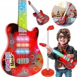 Vaiki&scaron;ka gitara su mikrofonu ir &scaron;viesos bei garso efektais