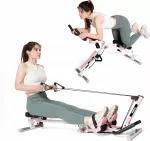 Daugiafunkcinis sulankstomas irklavimo treniruoklis su LCD ekranu, visam kūnui, iki 120 kg