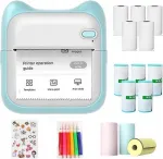 Mini termospusdinintuvas P/32, su Bluetooth, kamera, USB, foto popieriaus ritinėliai, 32 vnt. rinkinys