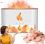 Oro drėkintuvas&ndash;aromato difuzorius su LED liepsnos efekto naktine lempute ir laikmačiu
