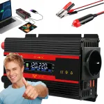 Automobilinis įtampos keitiklis 12V/220V, 2000W, 5A, su USB